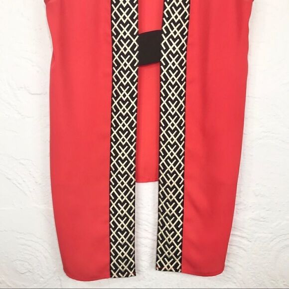 THML Red Sleeveless Blouse with Geometric Trim-S - Picture 9 of 12